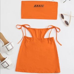 Orange Halter top two piece